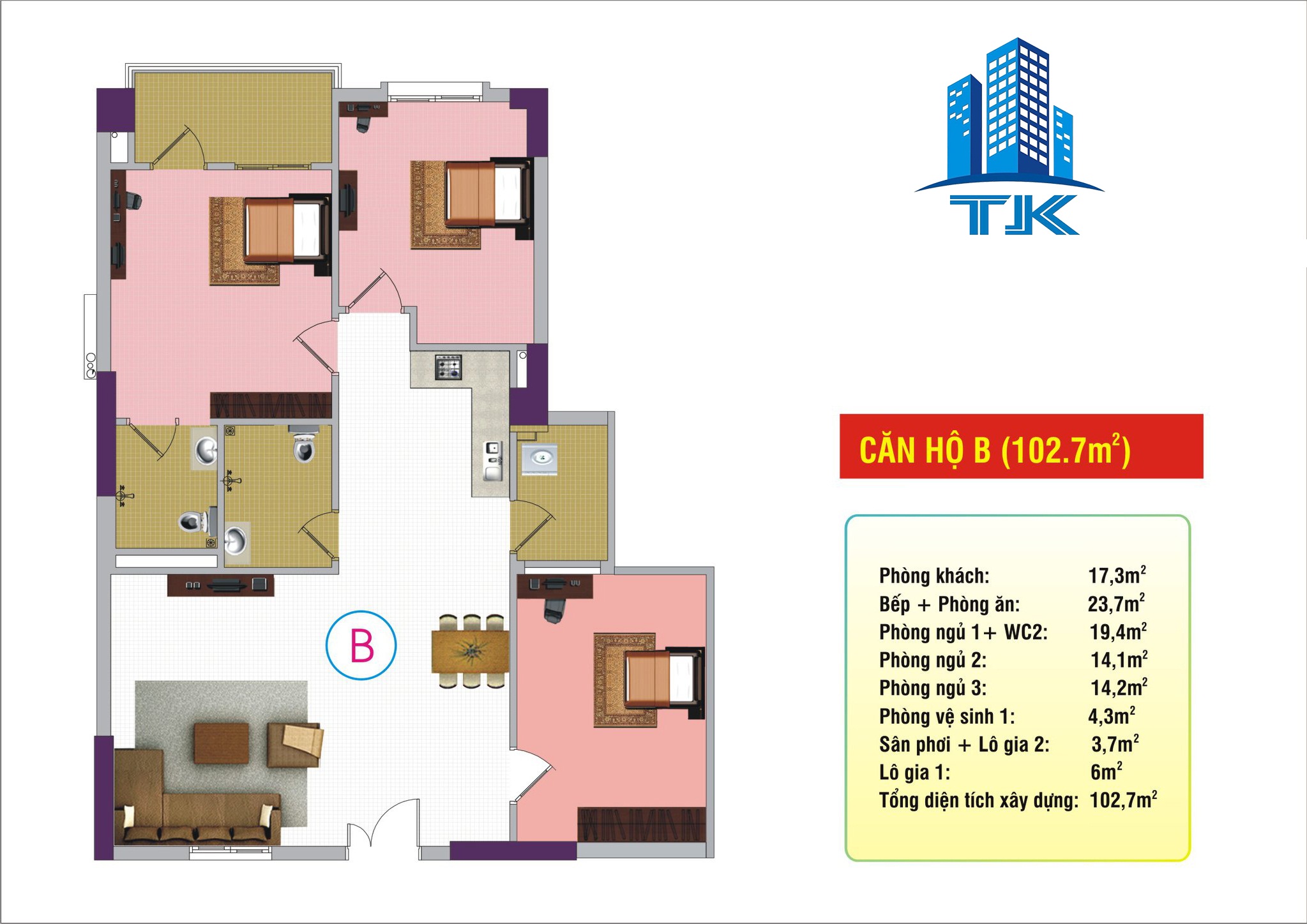 Thiết kế căn hộ có diện tích