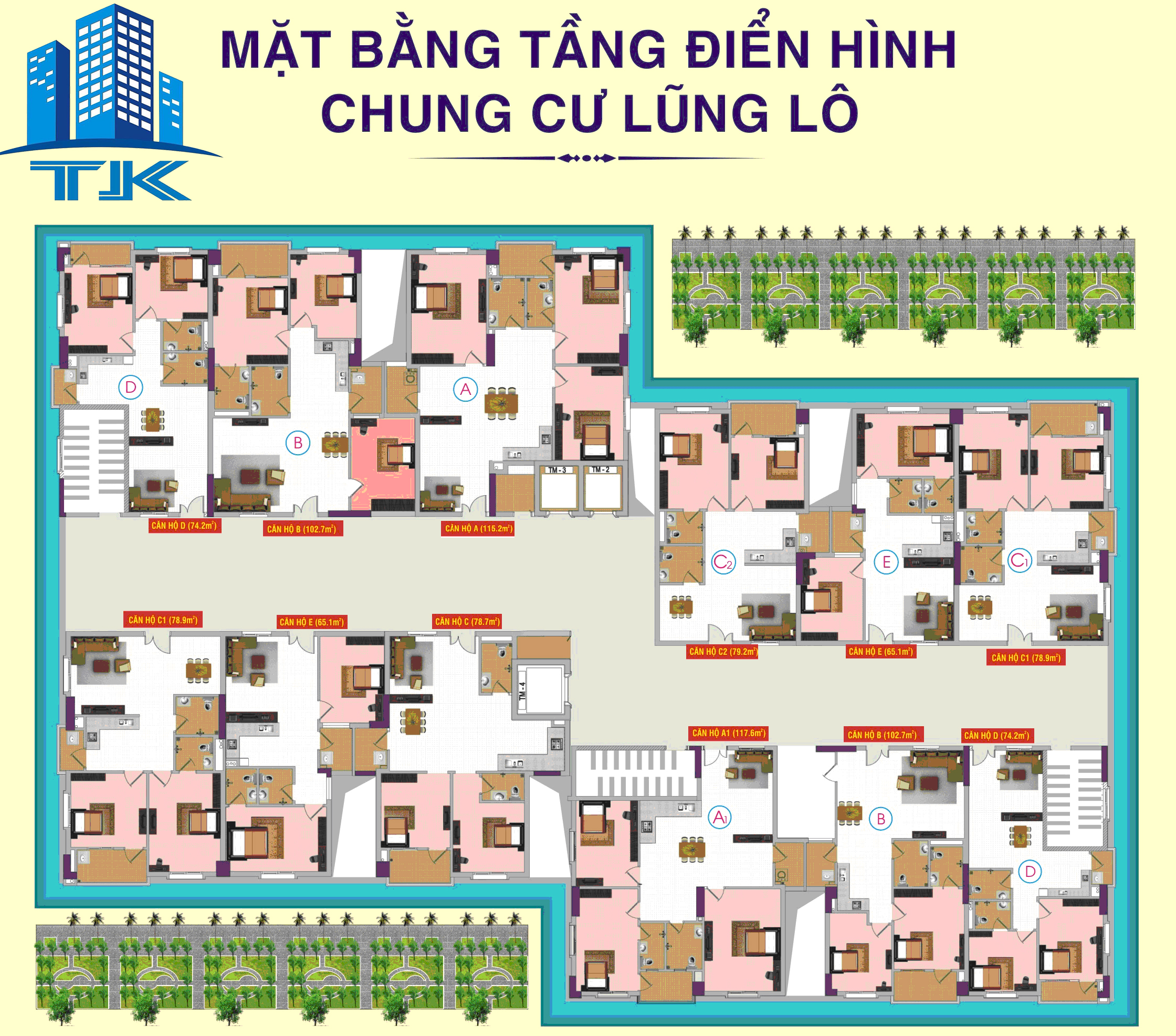 Sơ đồ chung khu chung cư Lũng Lô - Vinh Tân
